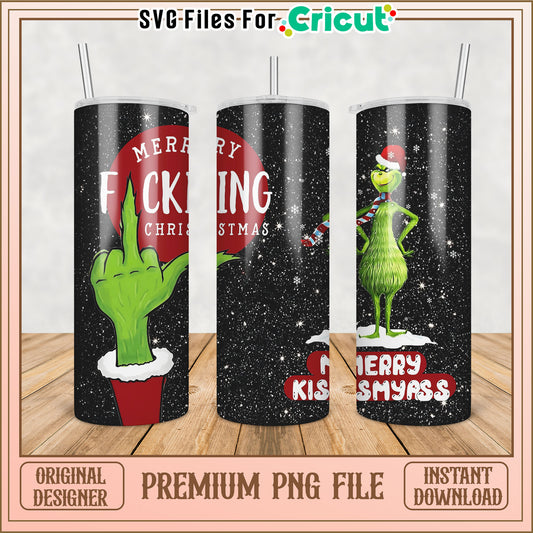 Grinch Christmas PNG Sublimation Tumbler Design