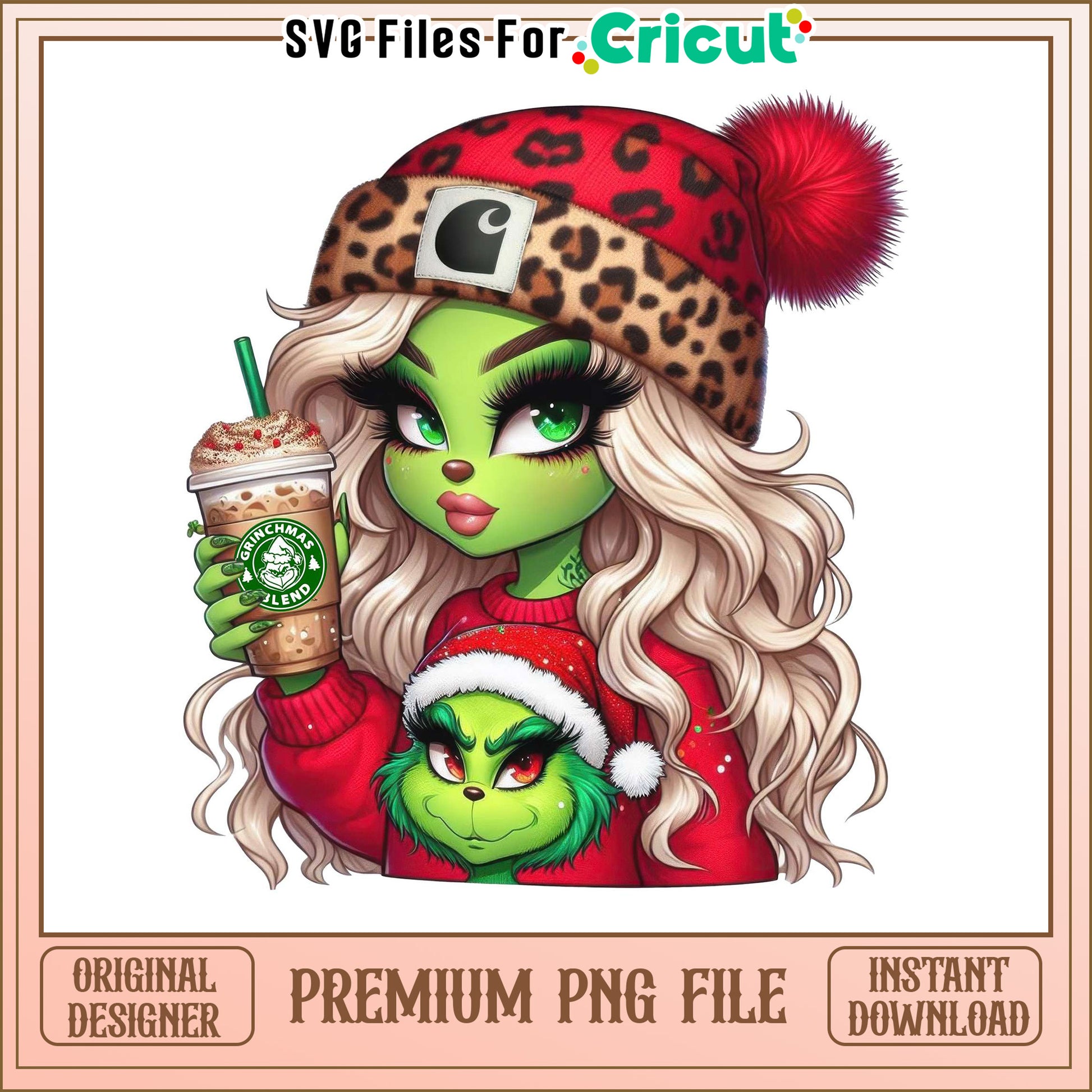 Grinch Christmas PNG file, perfect for holiday crafting projects
