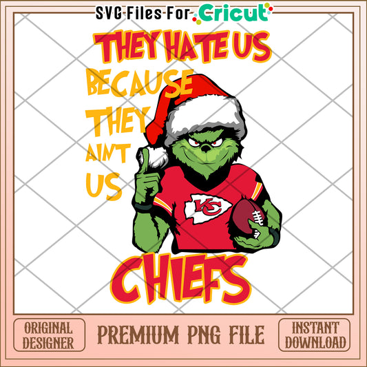 Grinch Christmas PNG file for Chiefs fans, instant download design