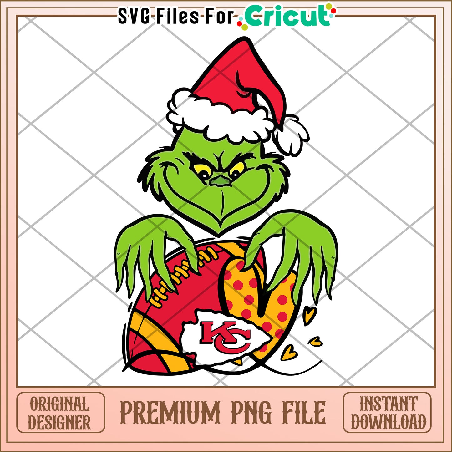 Grinch Christmas PNG file for Cricut, unique holiday design download