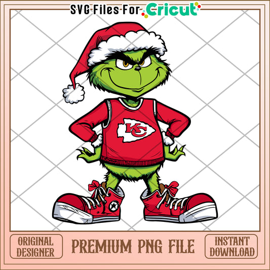 Grinch Christmas PNG for Cricut, fun holiday design download