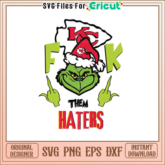 Grinch Christmas SVG Design for Kansas City Fans