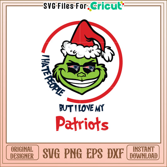 Grinch Christmas SVG Design for Patriots Fans