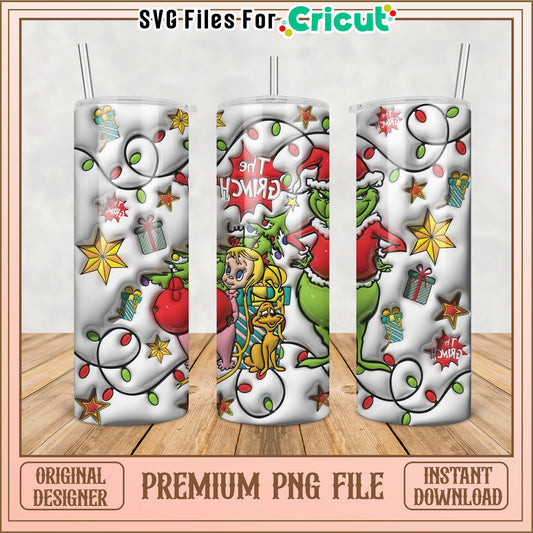 Grinch Christmas Tumbler PNG Design for Cricut Crafting Fun