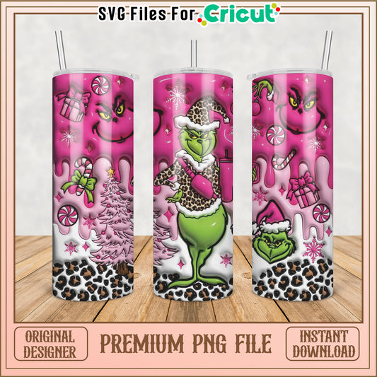 Grinch Christmas Tumbler PNG File for Cricut Instant Download
