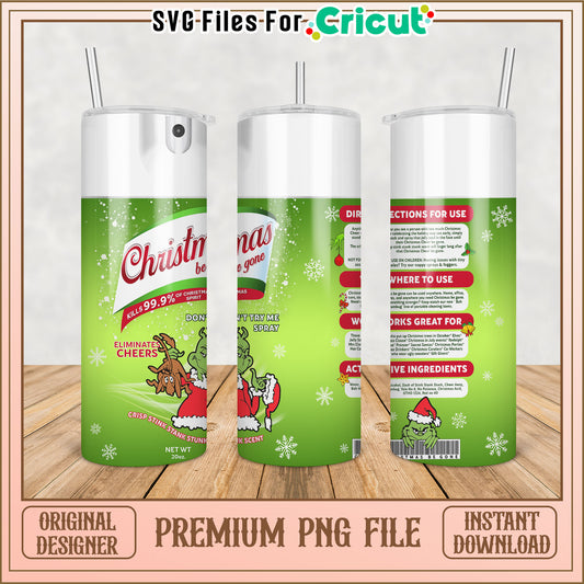 Grinch Christmas Tumbler PNG Sublimation Design