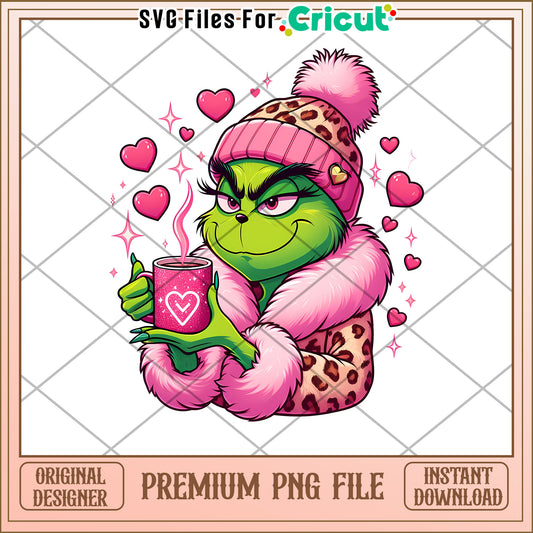 Grinch Coffee PNG Sublimation Design