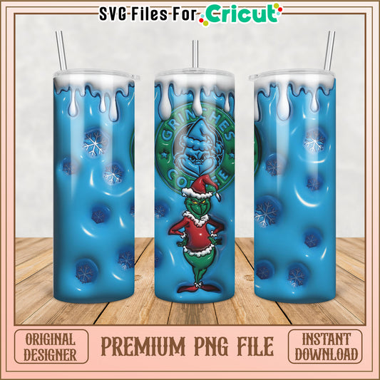 Grinch Coffee Tumbler PNG Design