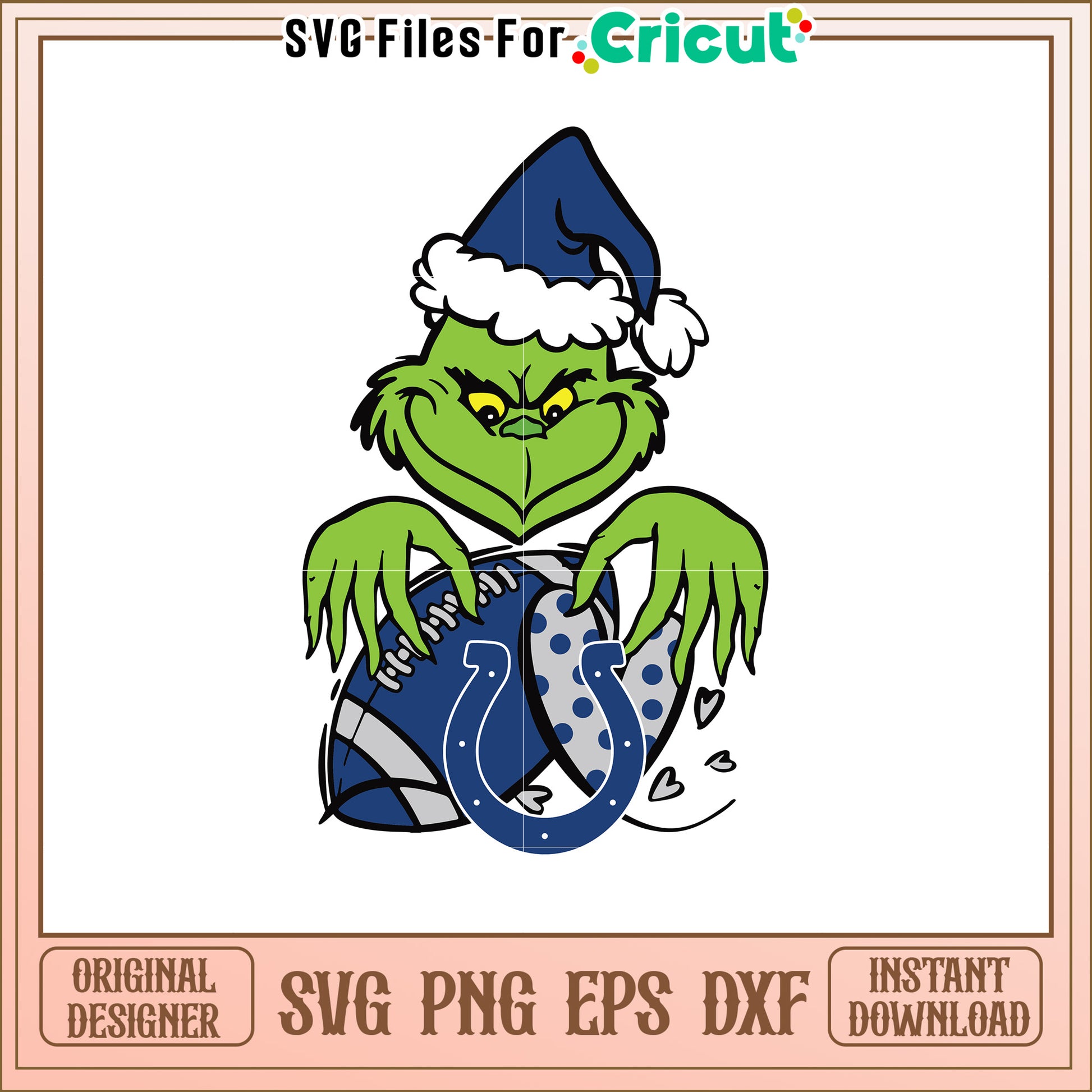 Grinch Colts Christmas SVG Design