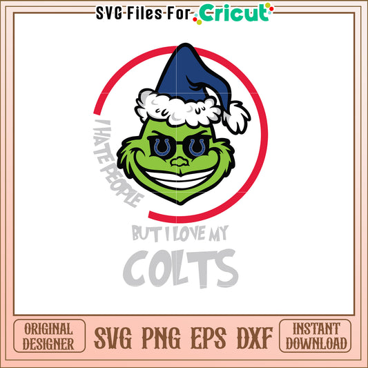 Grinch Colts SVG Christmas Colts Design