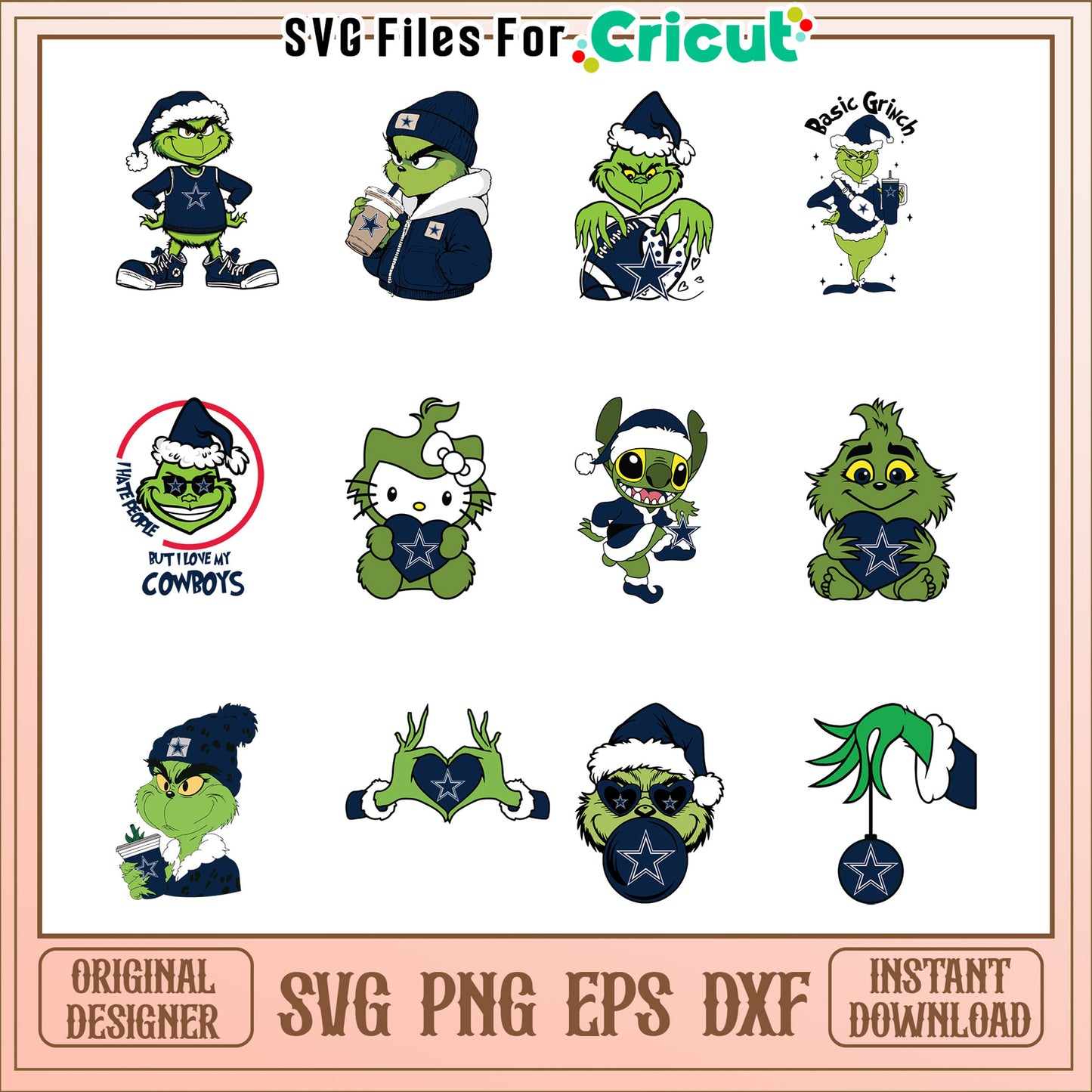 Grinch Cowboys SVG Bundle Instant Download