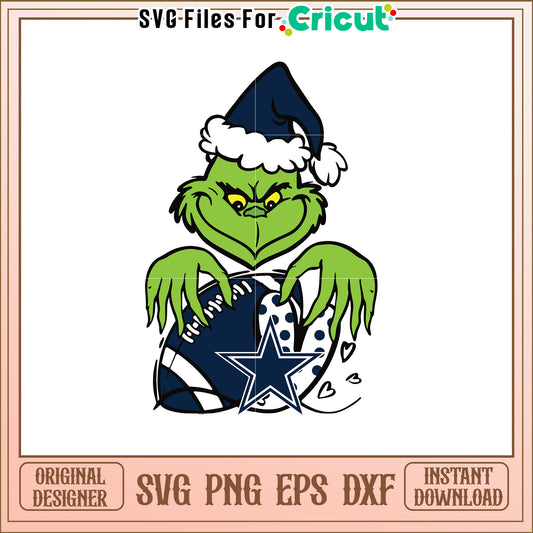 Grinch Dallas Cowboys Christmas SVG