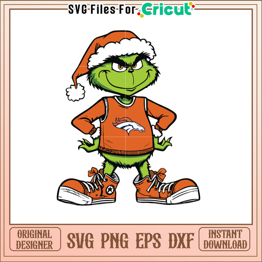 Grinch Denver Broncos SVG Design