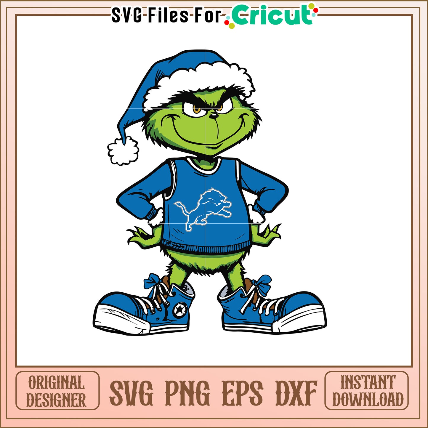 Grinch Detroit Lions SVG Design