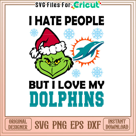 Grinch Dolphins Holiday SVG Design for Fans