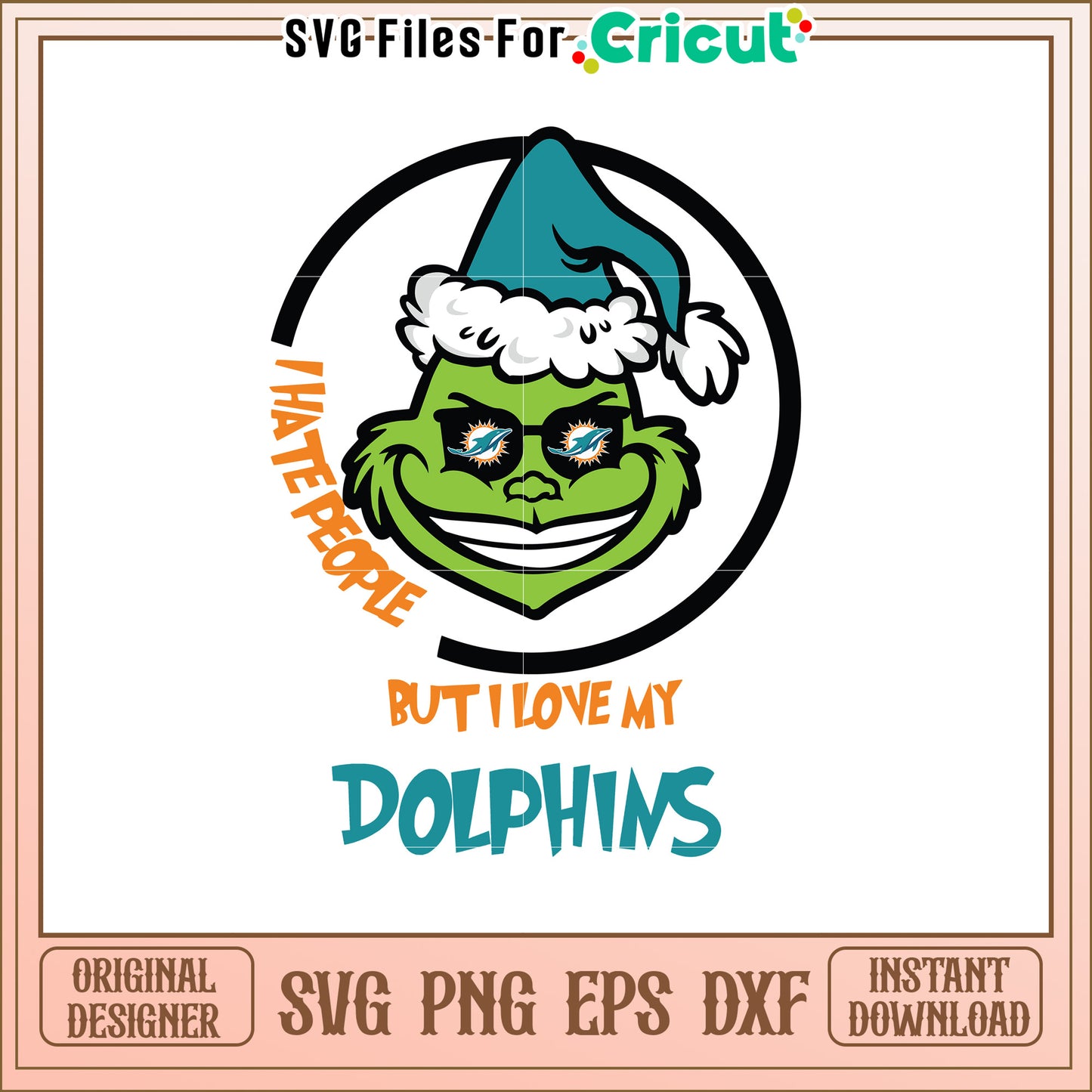 Grinch Dolphins SVG Design