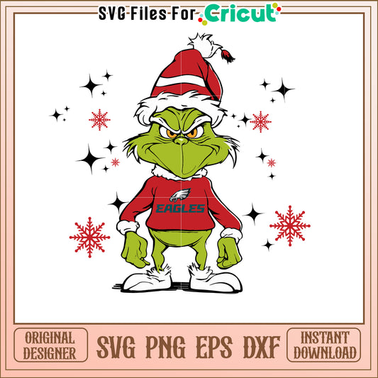 Grinch Eagles Christmas SVG