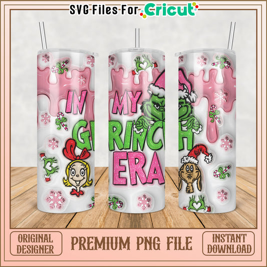 Grinch Era Christmas Tumbler PNG
