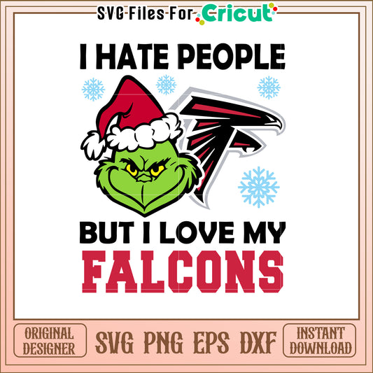 Grinch Falcons Christmas SVG Design