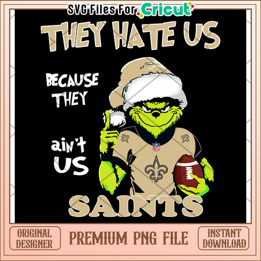 Grinch Football PNG Design for Cricut, Unique Saints Fan Art