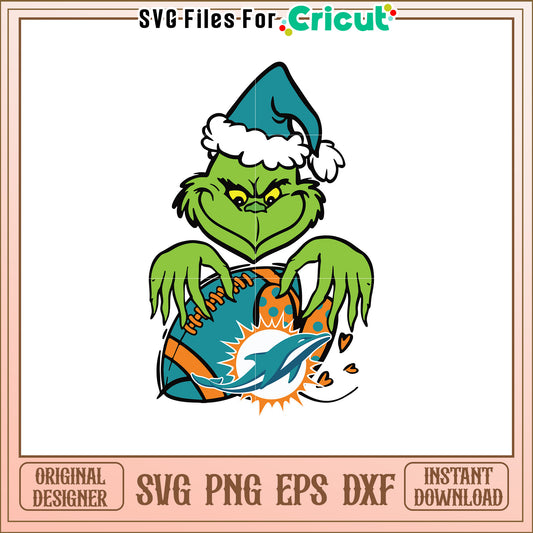 Grinch Football SVG Design for Holiday Fans 2023