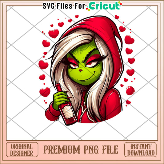 Grinch Girl PNG Sublimation Design