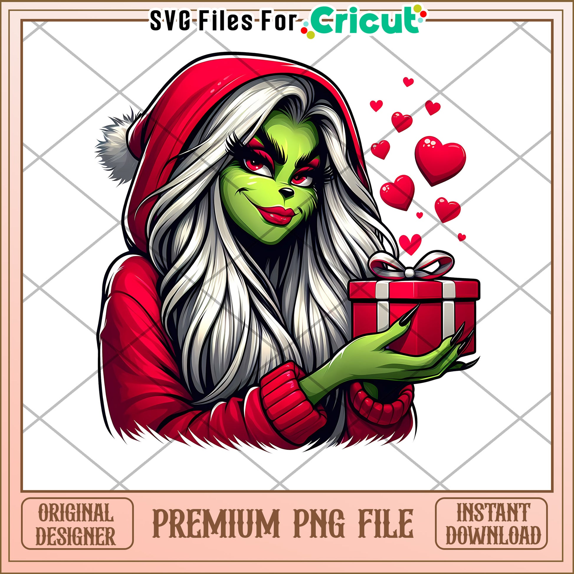 Grinch Girl PNG Valentines Day Gift