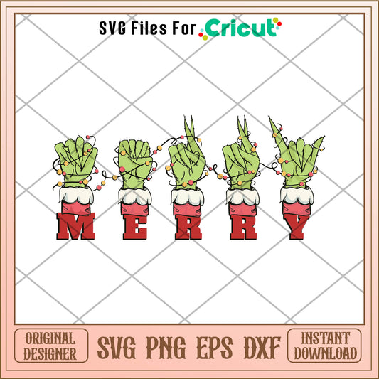 Grinch Hand ASL Merry Christmas Sign Language SVG the grinch hands​ svg