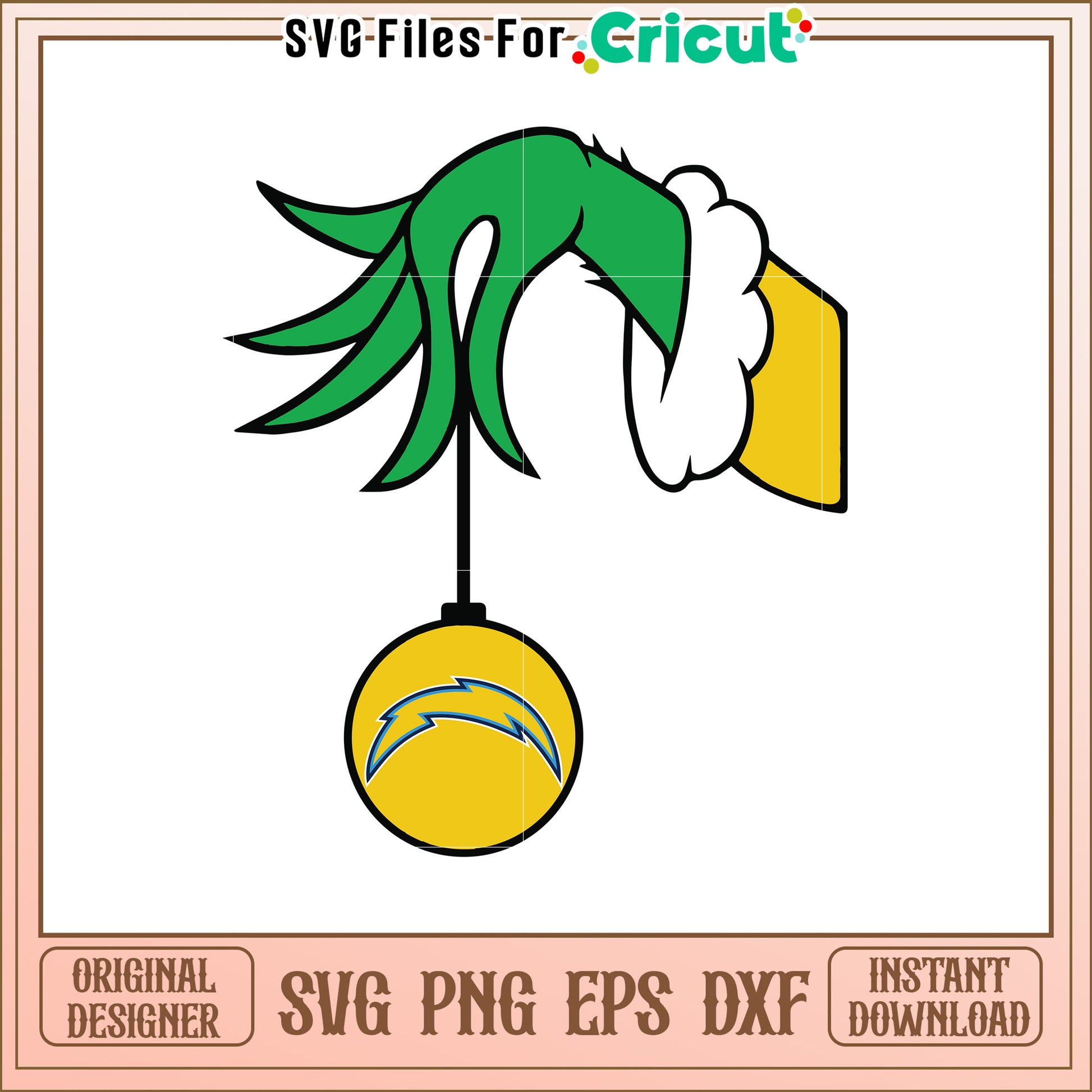 Grinch Hand LA Chargers SVG Design