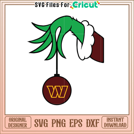 Grinch Hand SVG Design Xmas Ornament