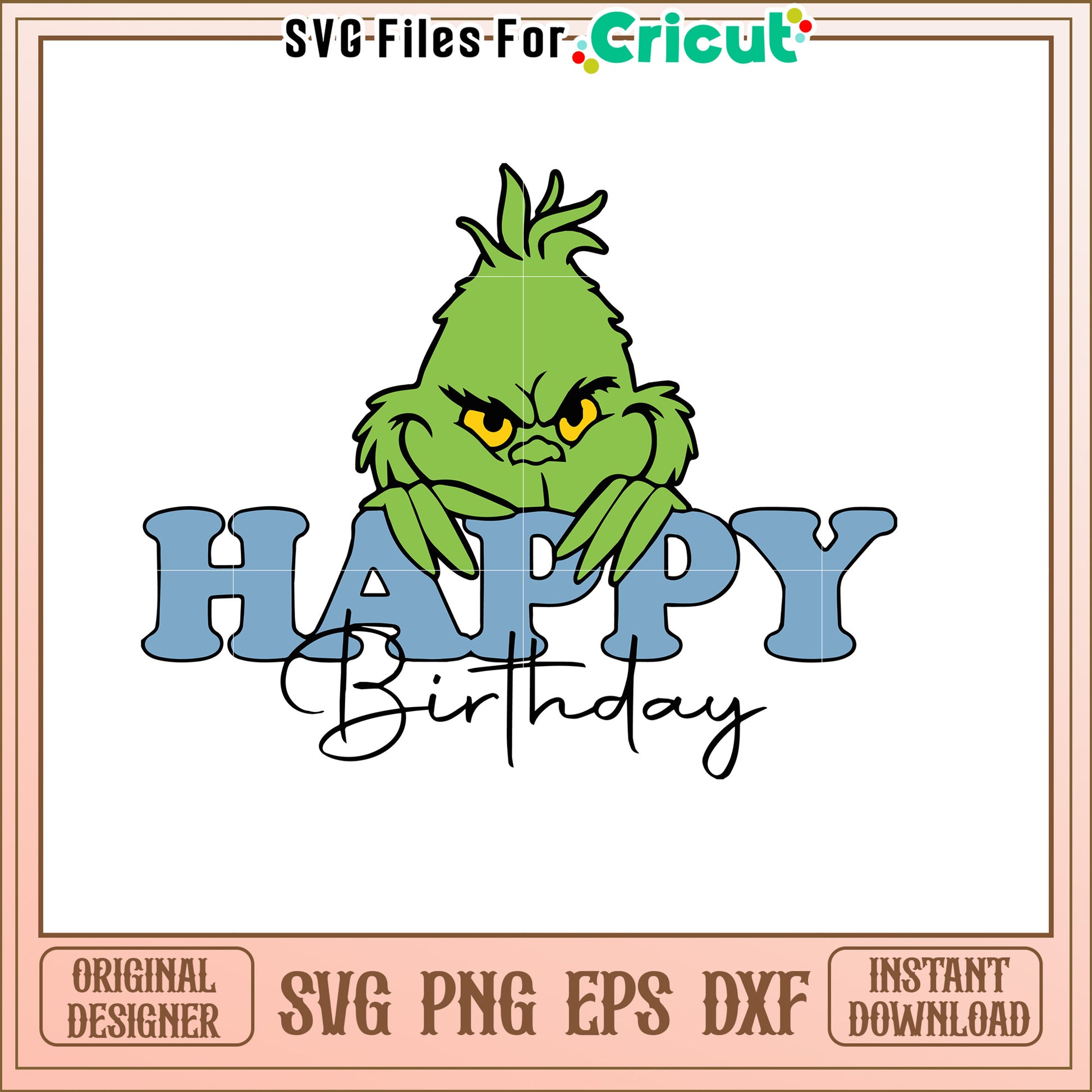 Grinch Happy Birthday SVG Design for Fun Celebrations