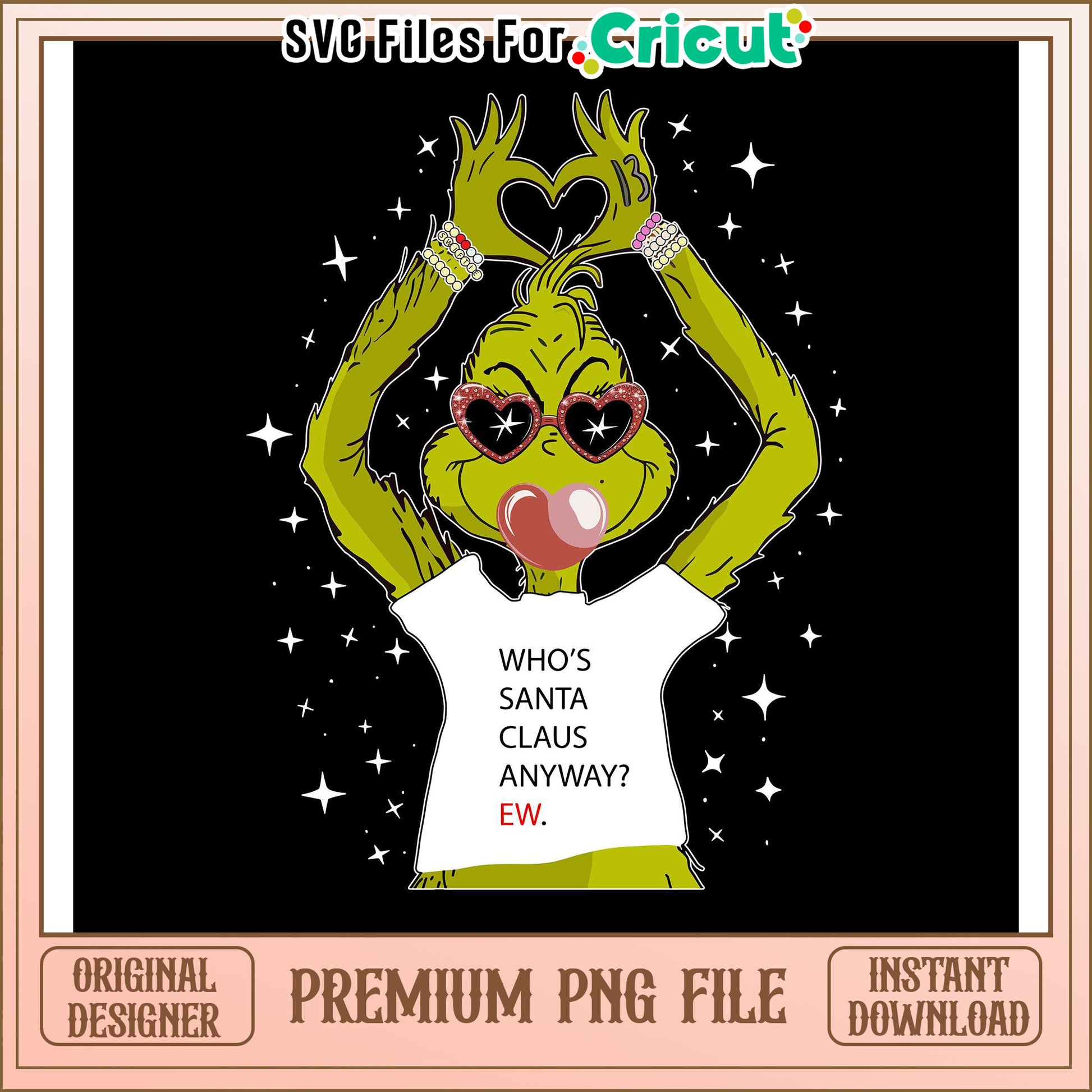 Grinch Heart Hands Shirt Design for Cricut, Fun Holiday SVG File