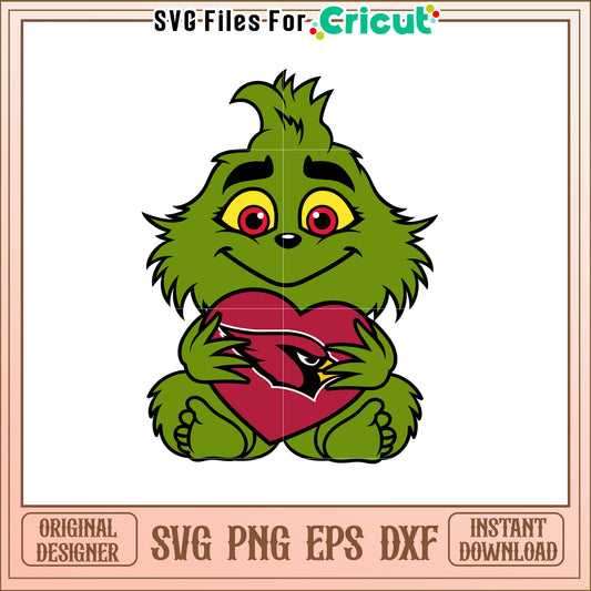 Grinch Heart SVG Design for Football Fans Love