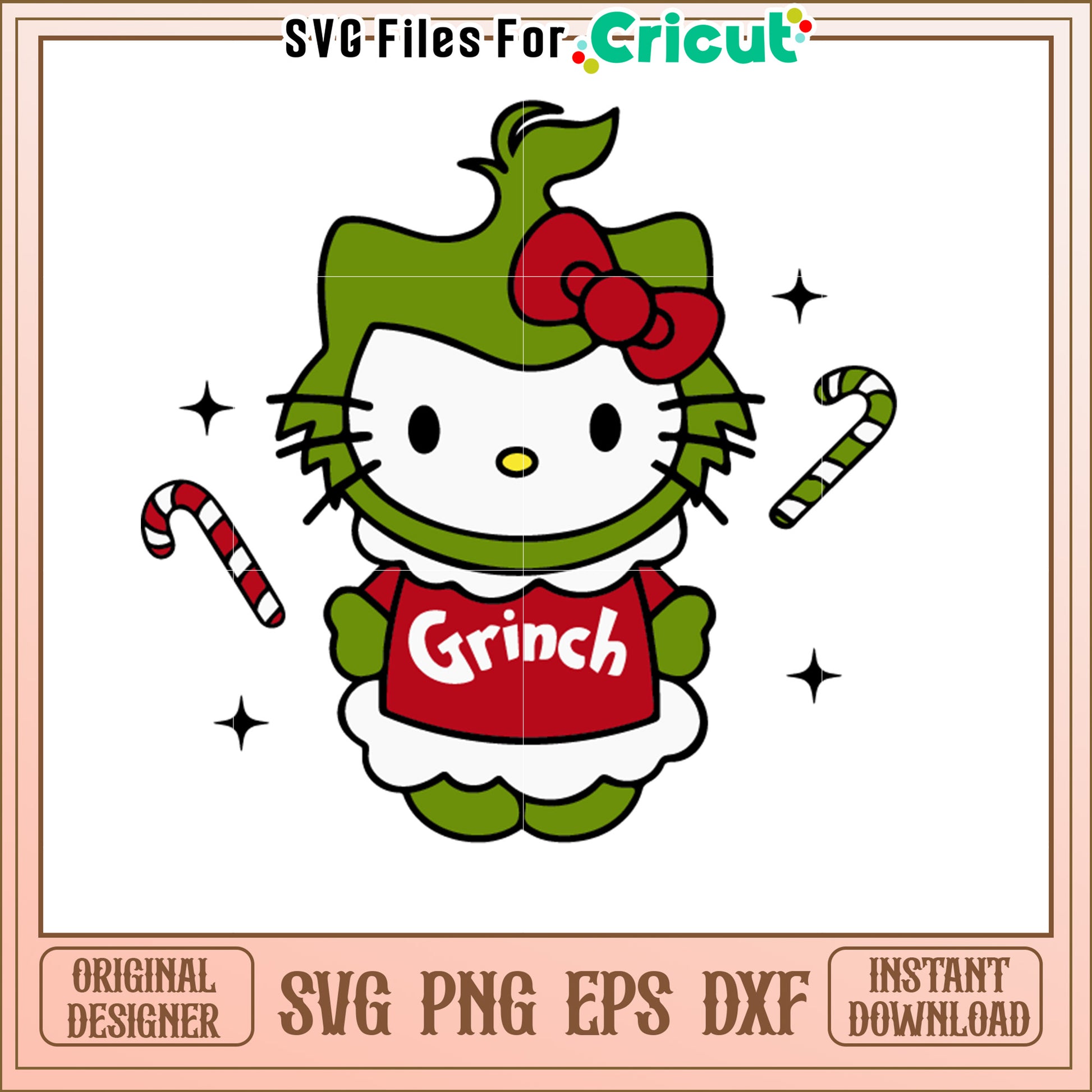 Grinch Hello Kitty SVG