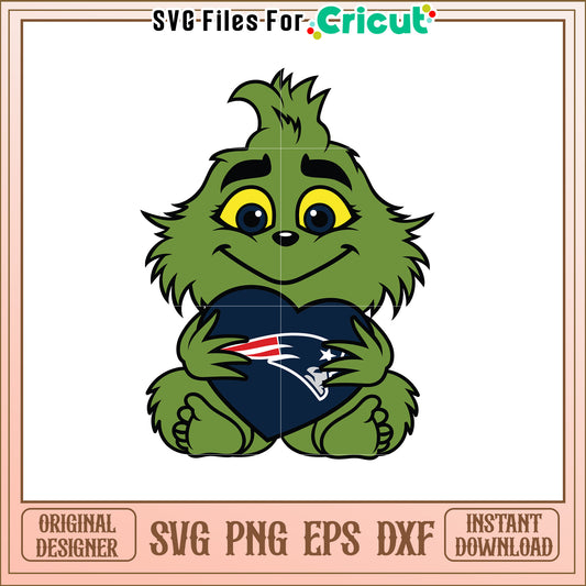 Grinch Holding Patriots Heart SVG