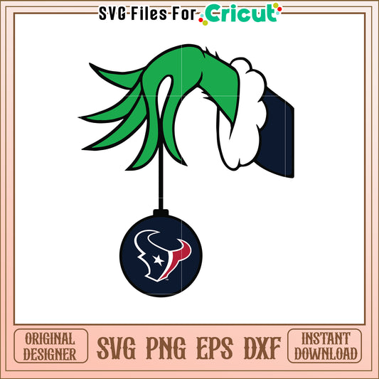 Grinch Houston Texans SVG Ornament
