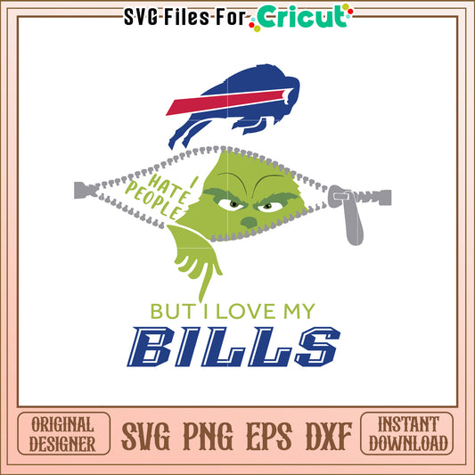 Grinch Inspired Buffalo Bills SVG Design for Fans