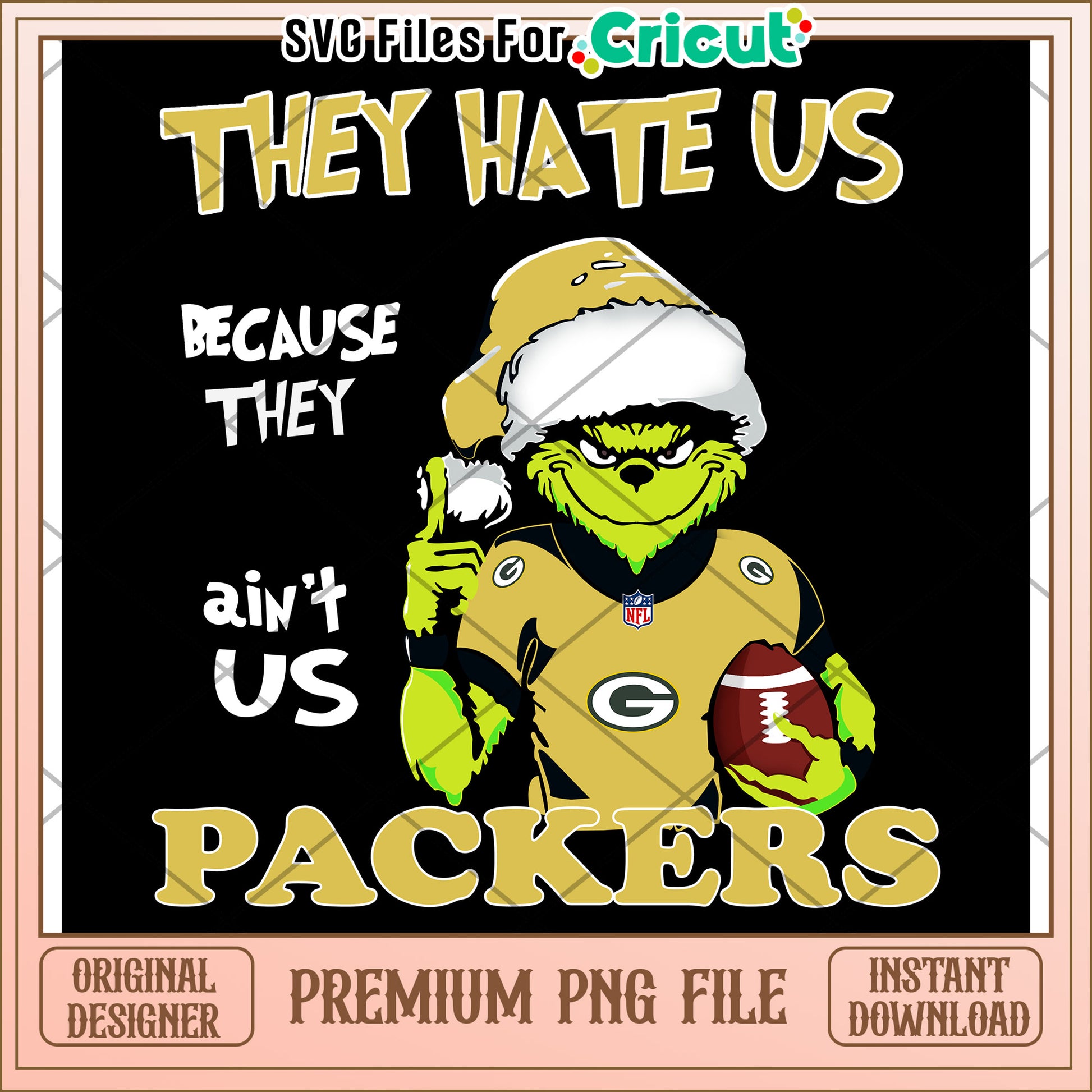 Grinch Inspired Packers PNG Design for Cricut, Instant Download Available