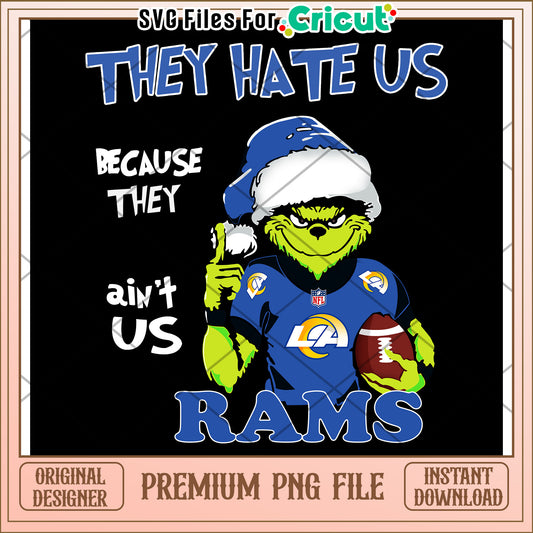 Grinch Inspired Rams PNG Design for Cricut, Perfect for Fans