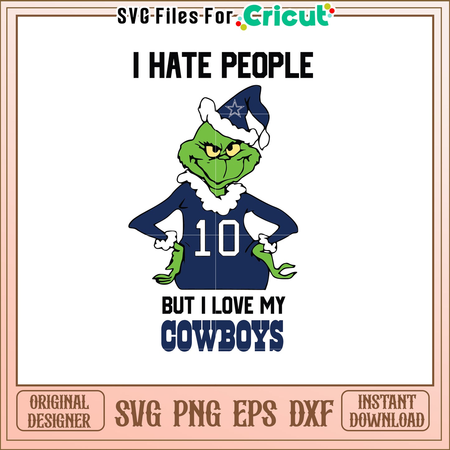 Grinch Inspired SVG Design for Cowboys Fans