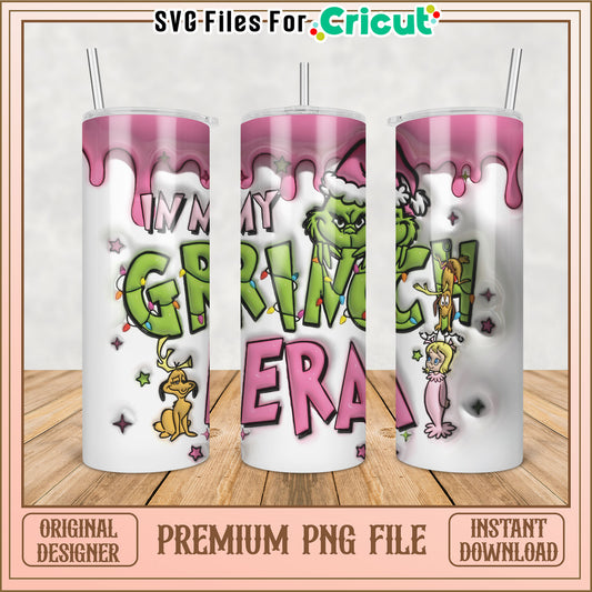 Grinch Inspired Tumbler Design PNG for Crafting Projects Online