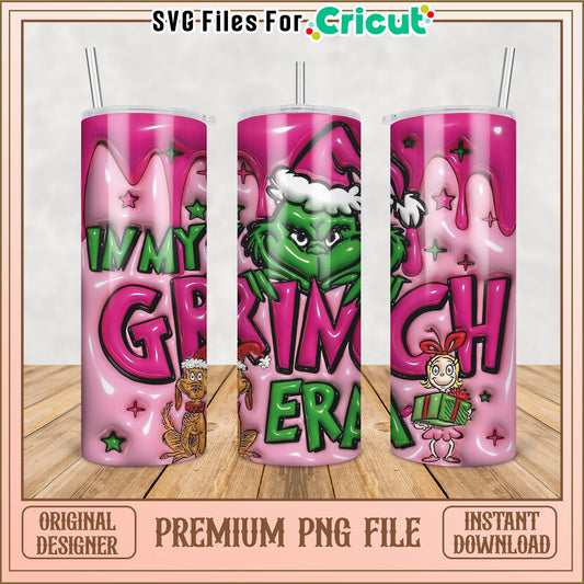 Grinch Inspired Tumbler Design PNG for Crafting and Decor