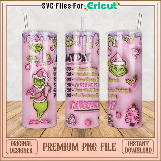 Grinch Inspired Tumbler Design PNG for Cricut Crafting Projects
