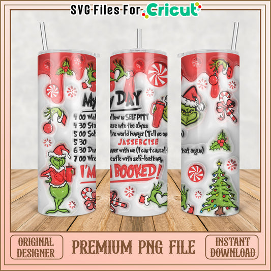 Grinch Inspired Tumbler PNG Design for Cricut Instant Download