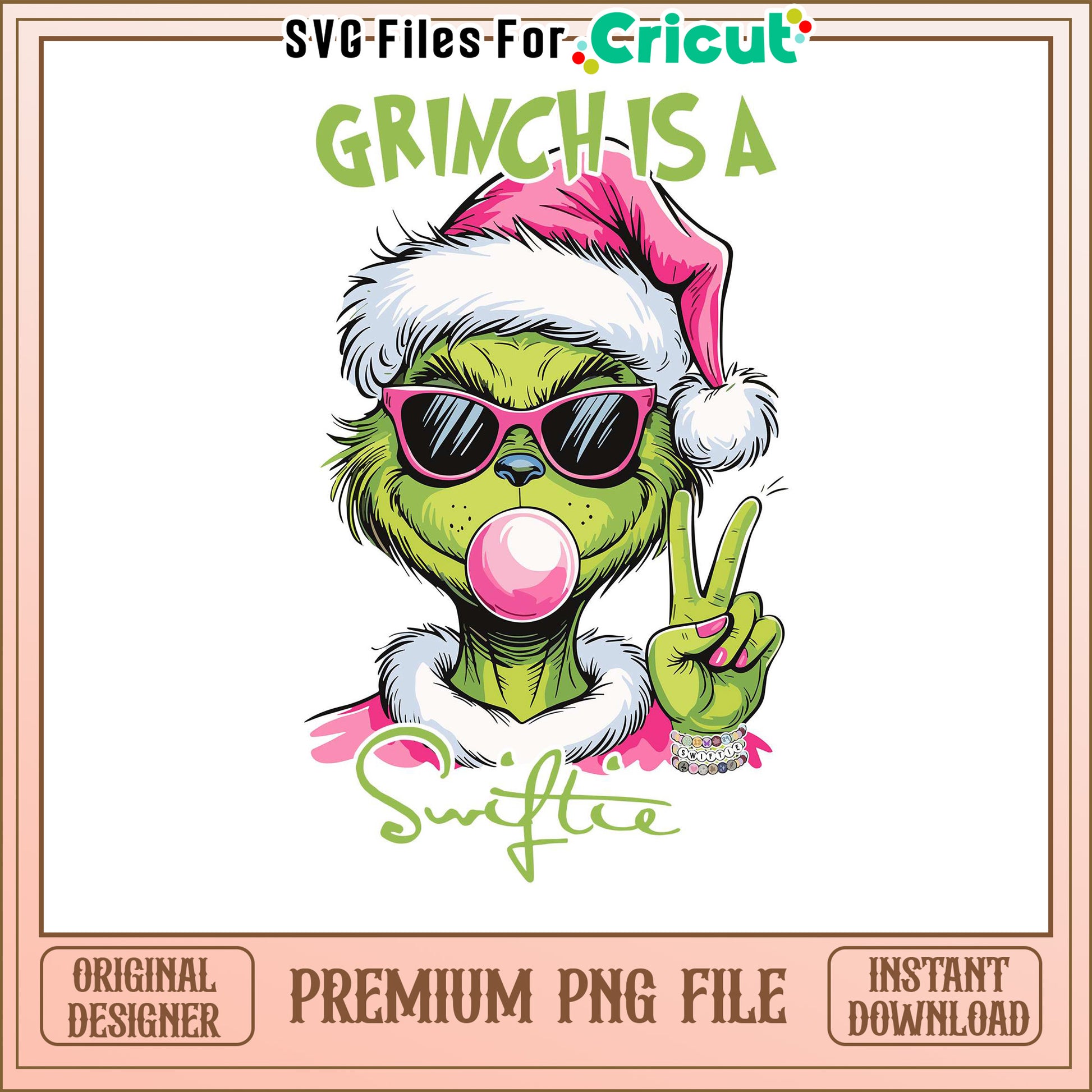 Grinch Is A Swiftie PNG File, Perfect For Holiday Crafts And Gifts