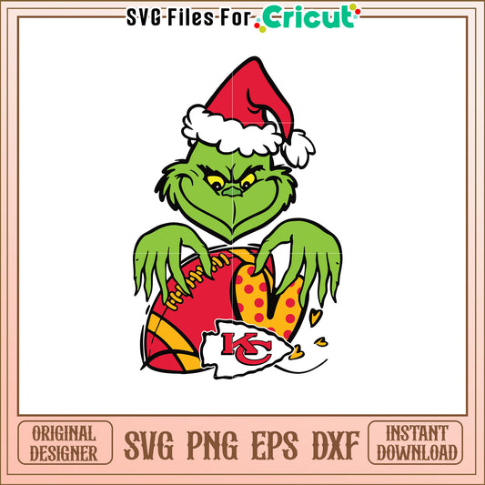Grinch KC Chiefs Christmas SVG