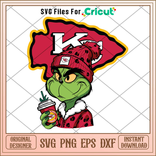 Grinch Kansas City Chiefs SVG, kc chiefs logo images​ svg