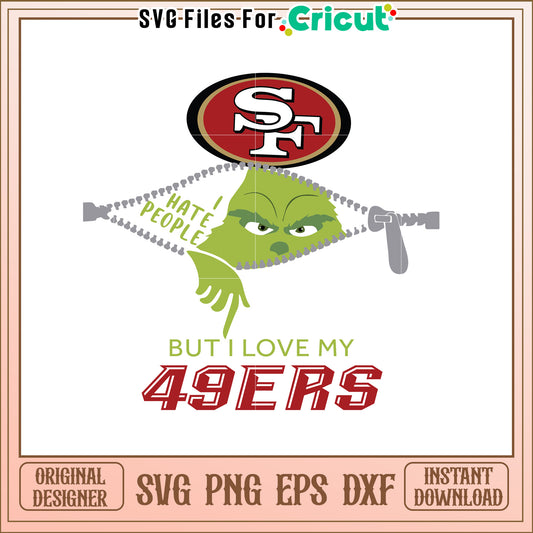 Grinch Loves 49ers SVG Design for Fans and Decor