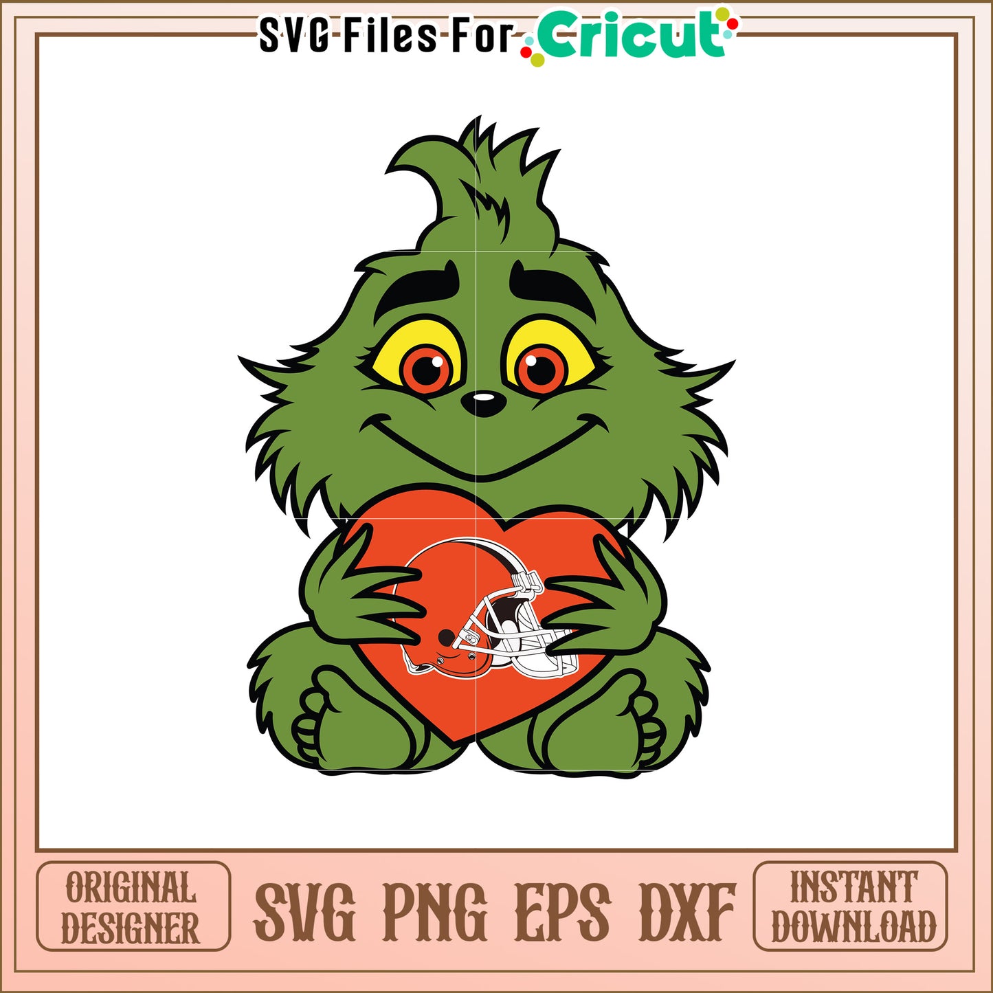Grinch Loves Football SVG Design
