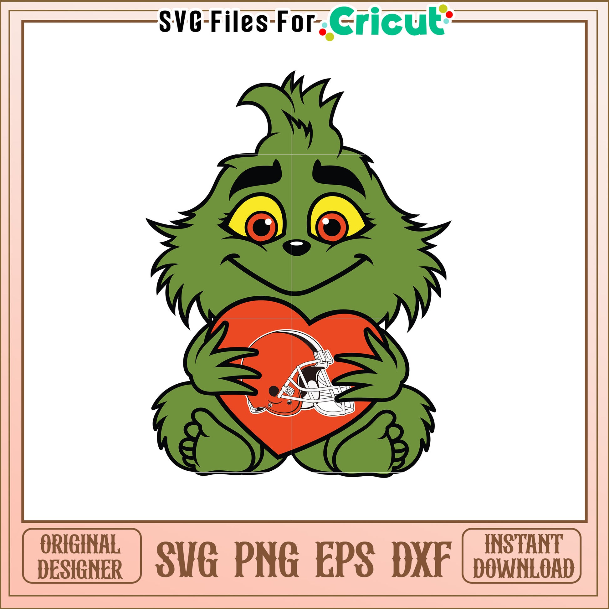 Grinch Loves Football SVG Design